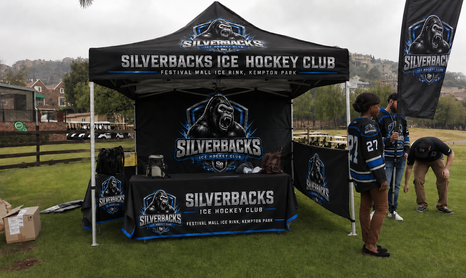 Silverbacks branded community event booth