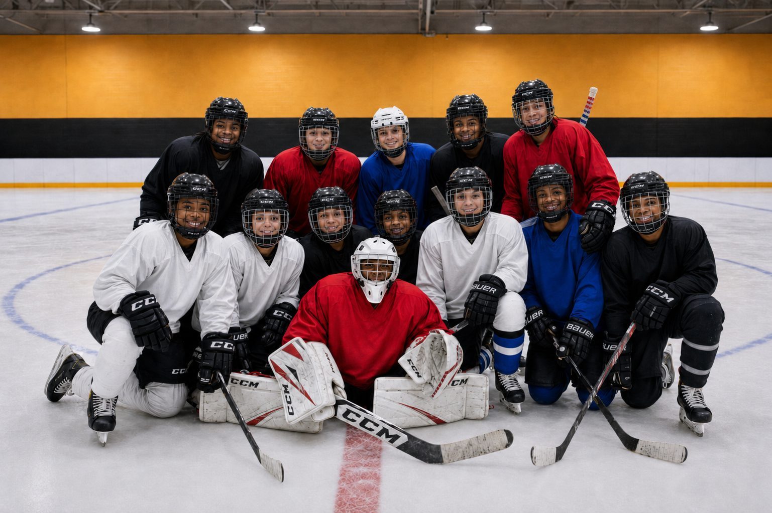 Silverbacks youth hockey group photo at Festival Mall Ice Rink.